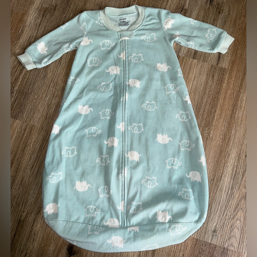 Carter's Baby Blue Elephant Print Sleep Sack